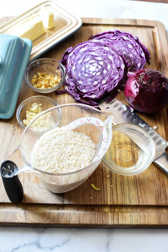 the ingredients to make purple rice