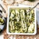 Flat lay of zucchini boats