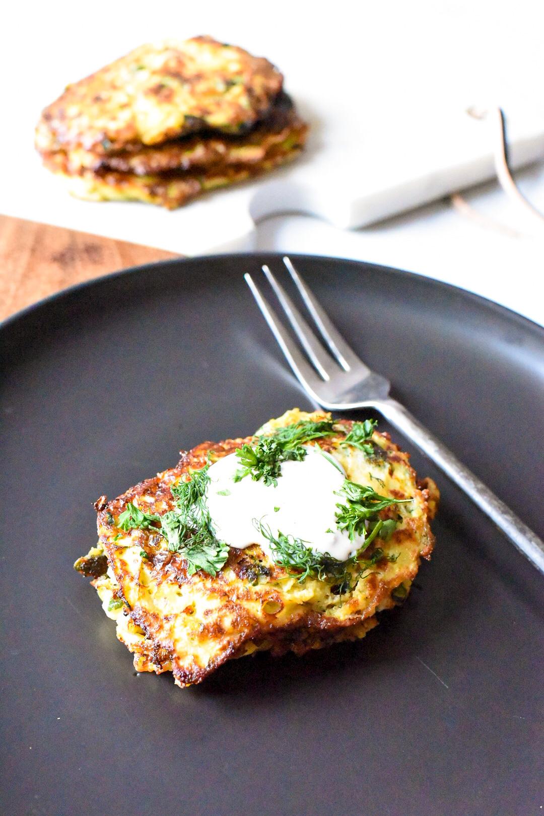 dijon zucchini fritters