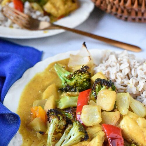 slow cooker apple and chicken curry