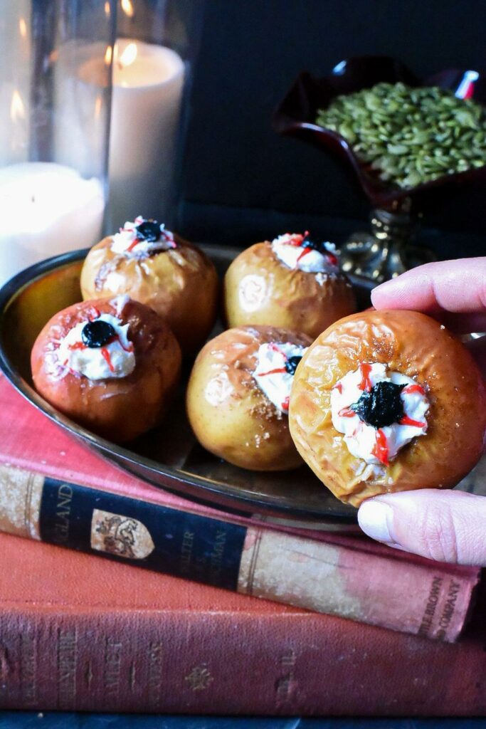 baked stuffed apple eyeballs