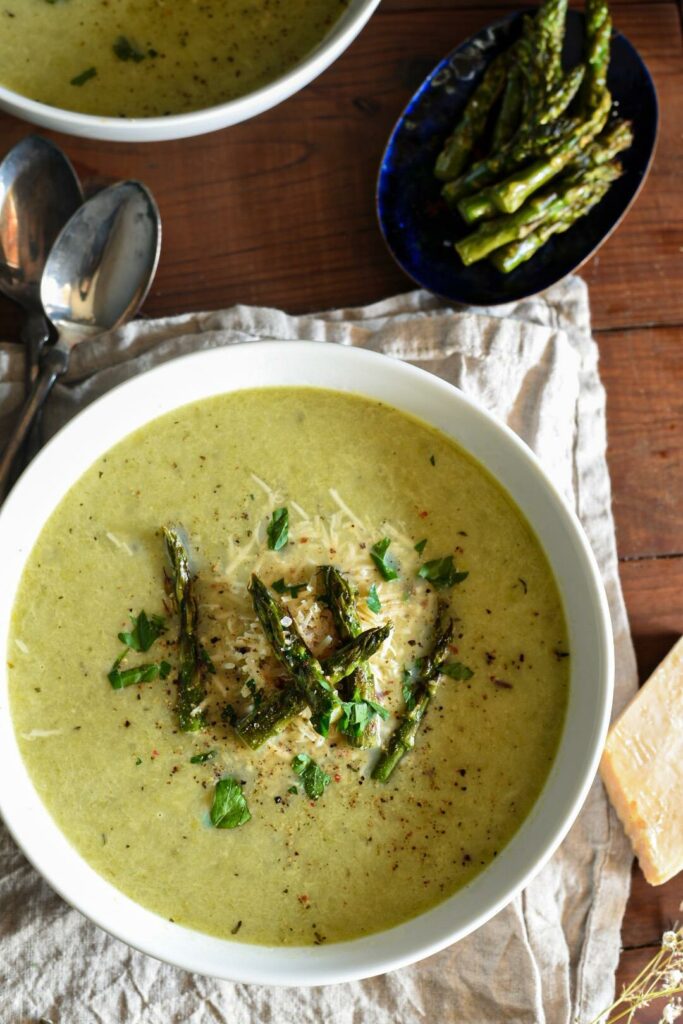 cheesy asparagus soup
