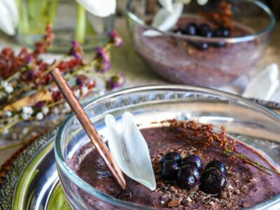 chocolate blueberry silken tofu dessert