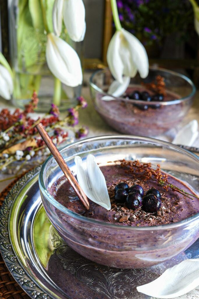 chocolate blueberry silken tofu dessert