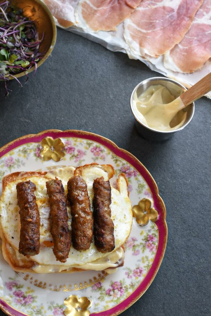 open face breakfast sandwich