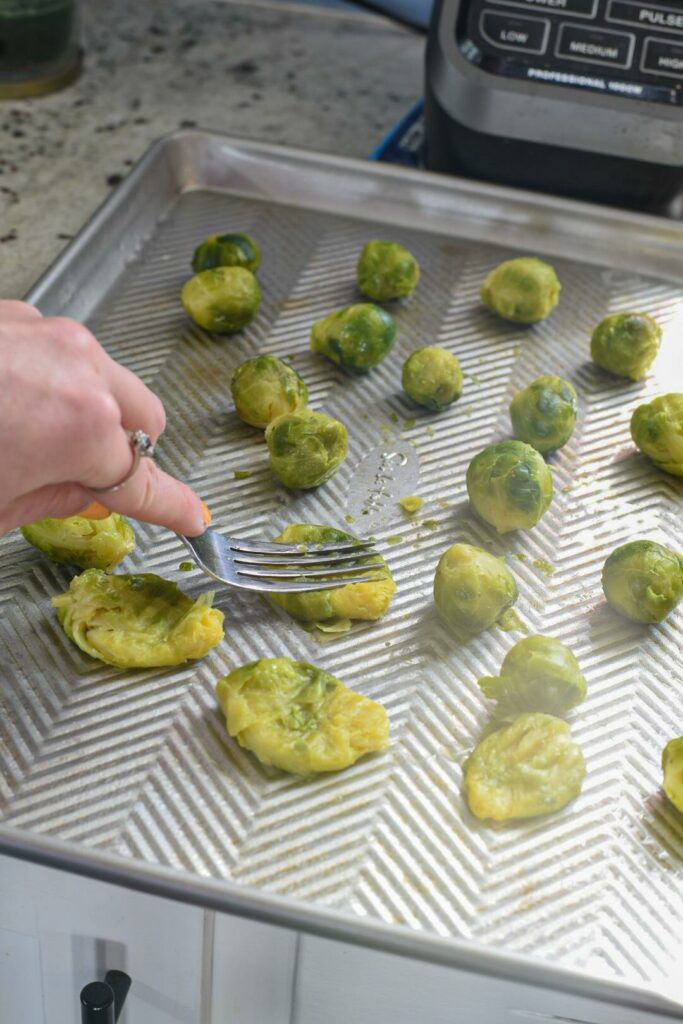 smashed brussels sprouts