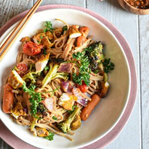 rice noodles with peanut sauce