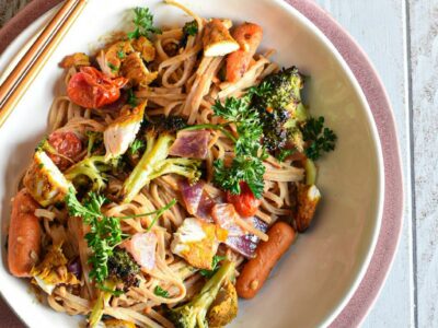 rice noodles with peanut sauce