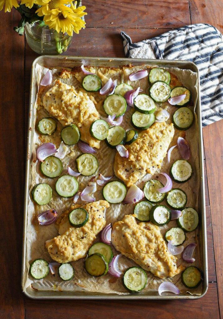 sheet pan chicken and veggies