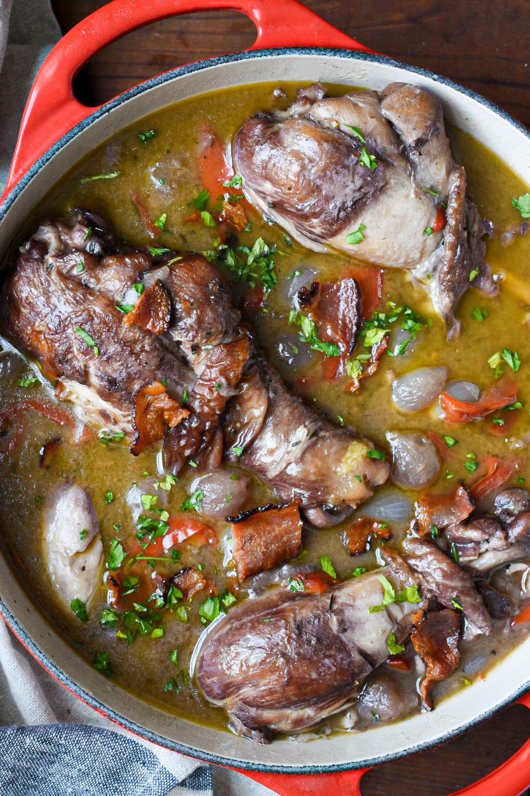 Chicken In Red Wine Sauce