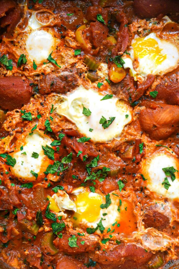 close up photo of shakshuka