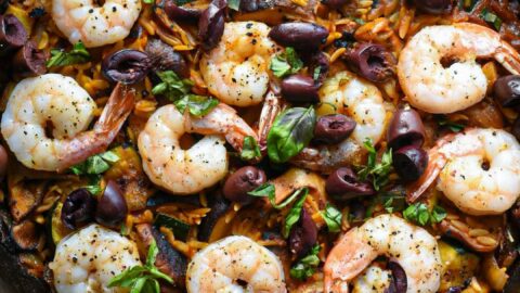 One Skillet Shrimp Orzo Recipe - Recipe Hippie