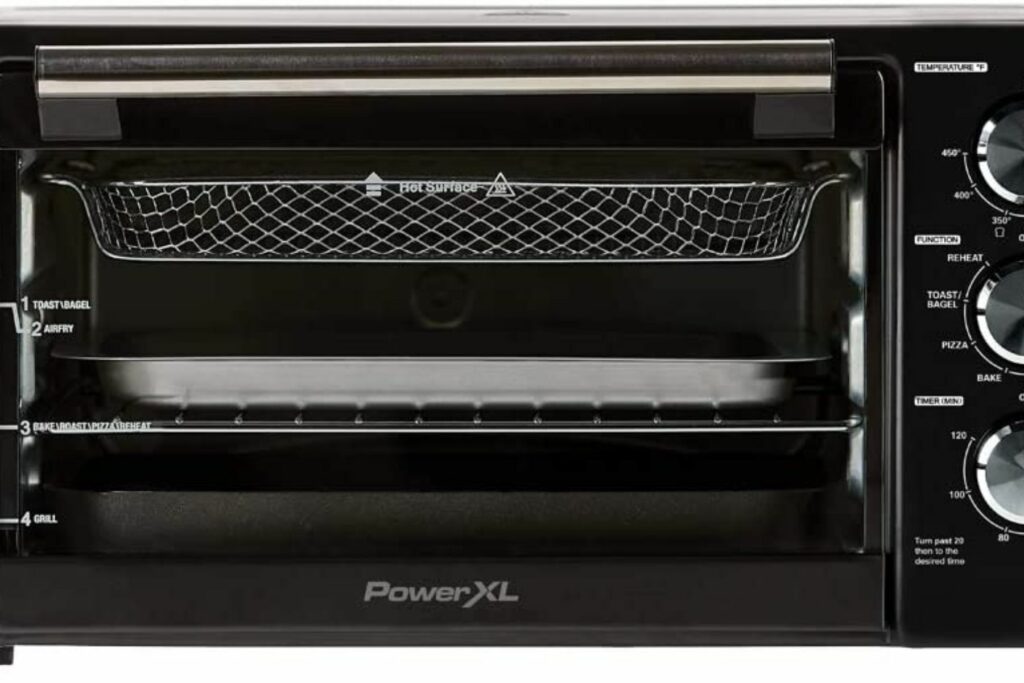 A photo of a black PowerXL air fryer grill