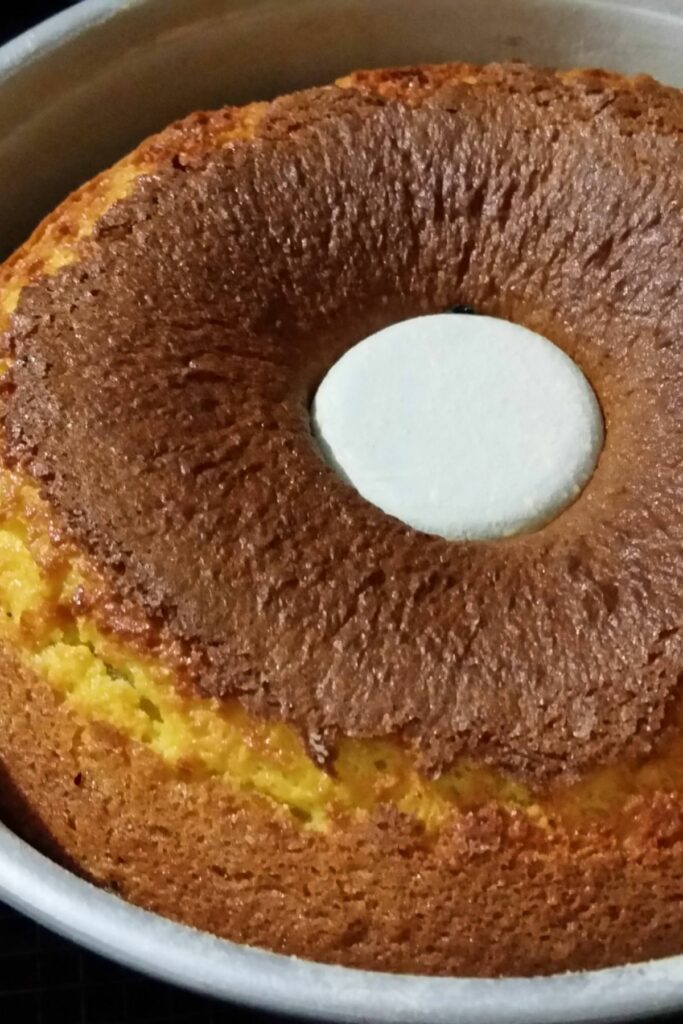 A cake that was baked in an air fryer