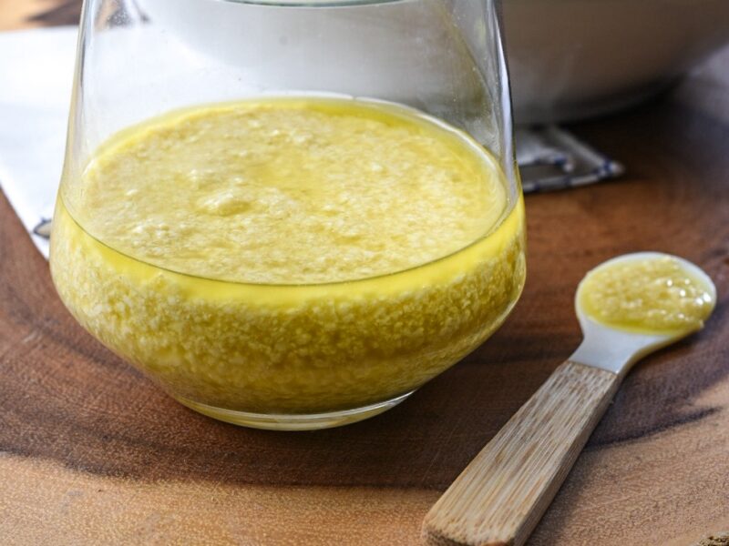 IMG_1117 Side view of parmesan vinaigrette that has not been blended yet
