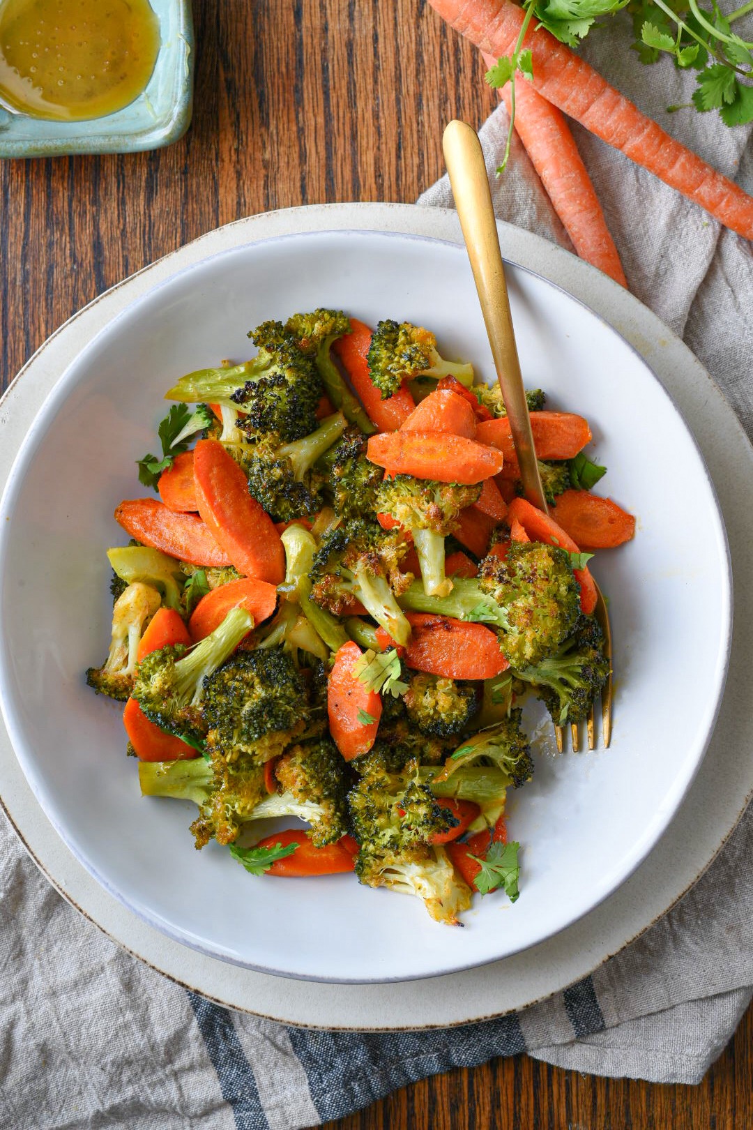 Roasted Broccoli and Carrots with Honey Dijon - Recipe Hippie